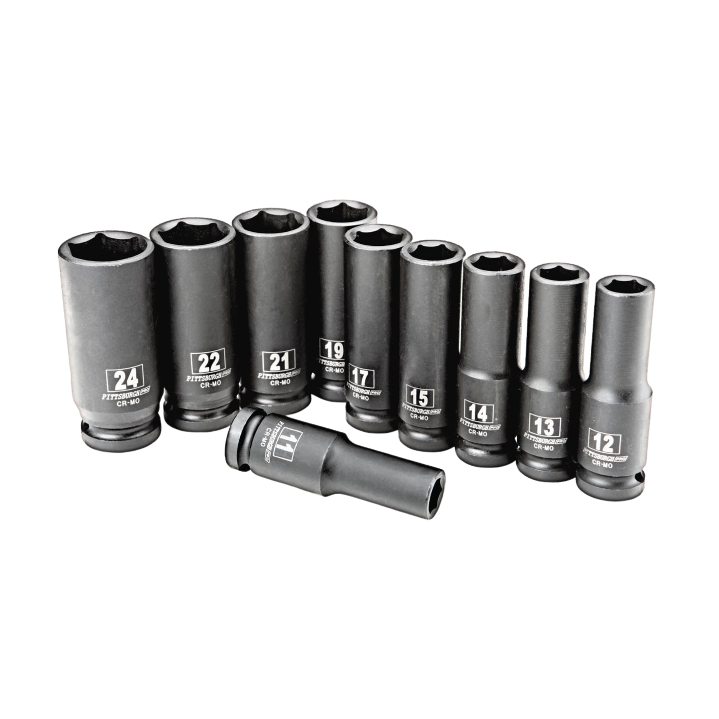 JUEGO DE DADOS PROFUNDOS DE IMPACTO MÉTRICO PITTSBURGH 1/2 PULG., 10 PIEZAS