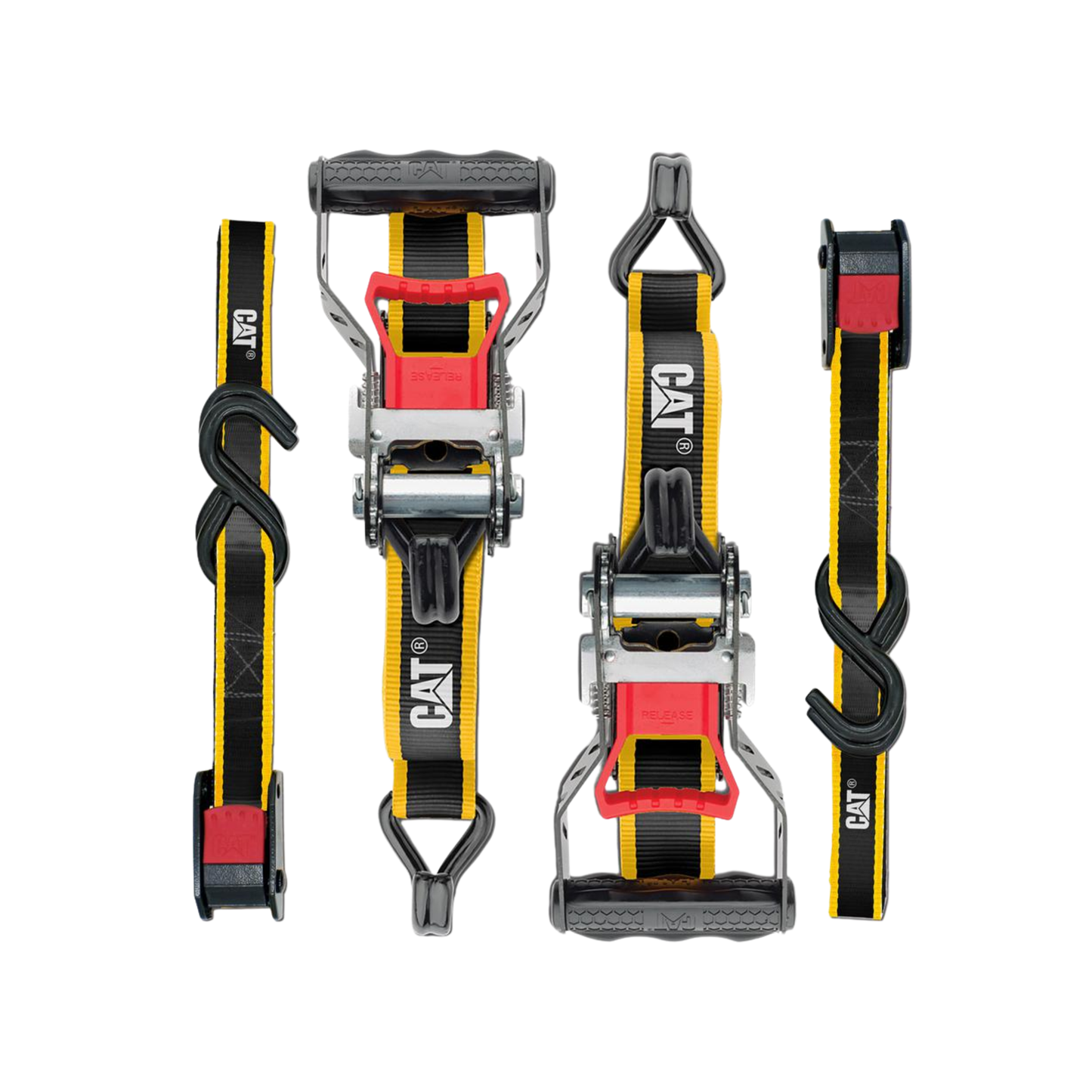 CAT RATCHET AND CAM BUCKLE TIE-DOWN SET, 4 PIECES