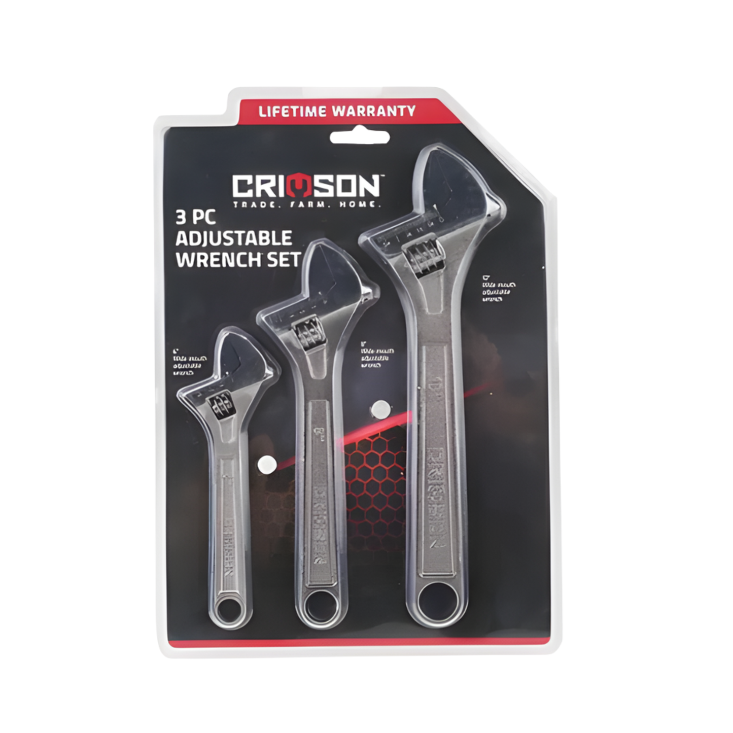 JUEGO DE LLAVES AJUSTABLES CRIMSON FORCE, 3 PIEZAS