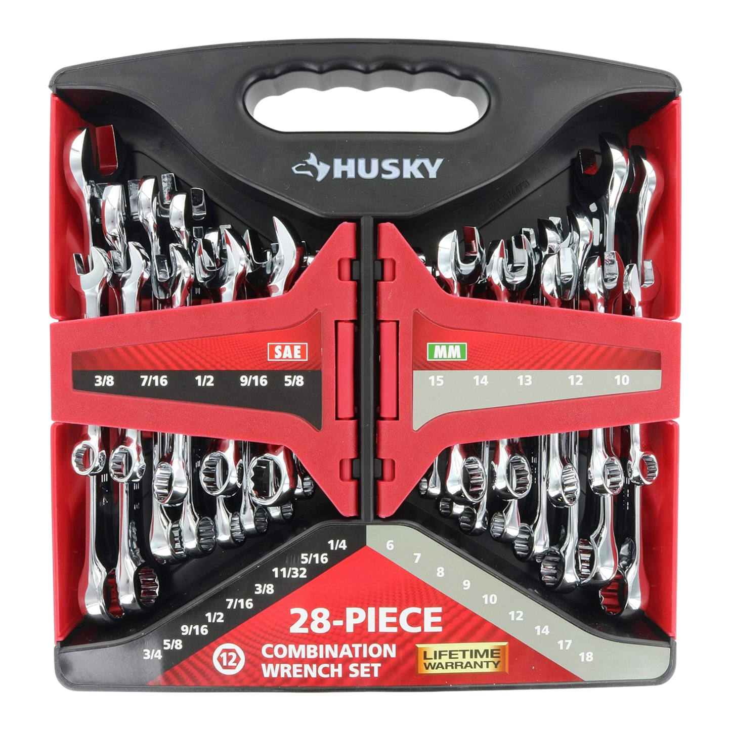 HUSKY 28-PIECE SAE AND METRIC COMBINATION WRENCH SET