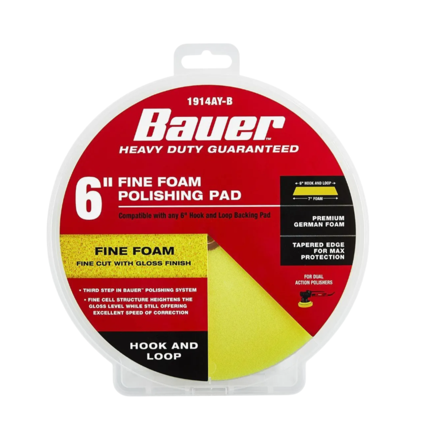 BAUER 6 IN. FINE FOAM POLISHING PAD