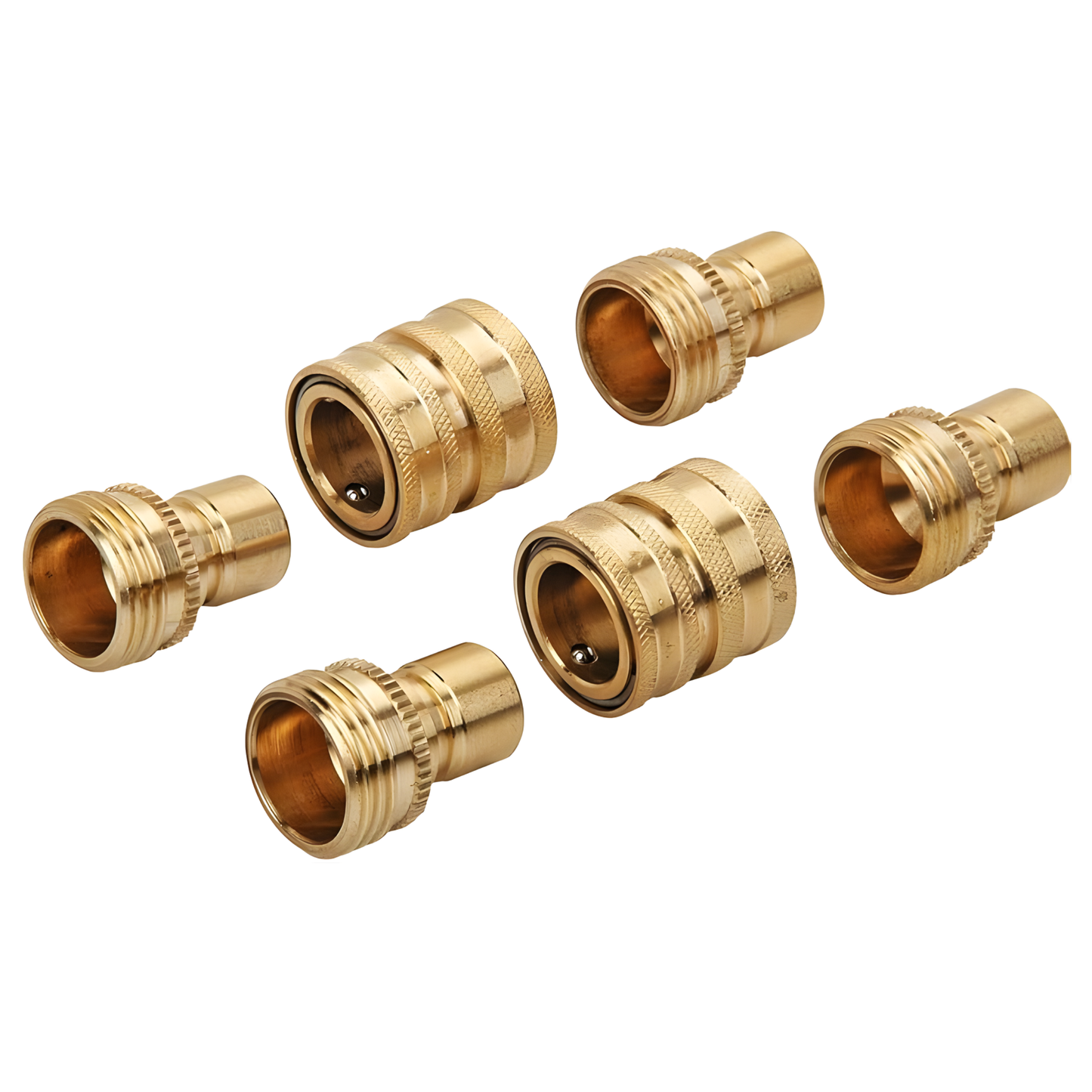 GREENWOOD QUICK CONNECT AND DISCONNECT GARDEN HOSE CONNECTOR SET, 6 PIECES