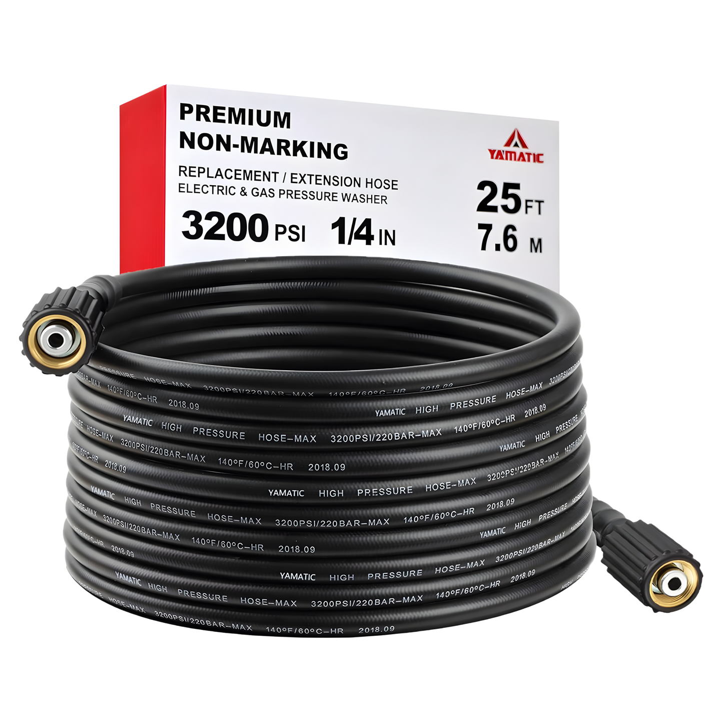 YAMATIC 25 FT X 1/4 IN HOSE, 3200 PSI