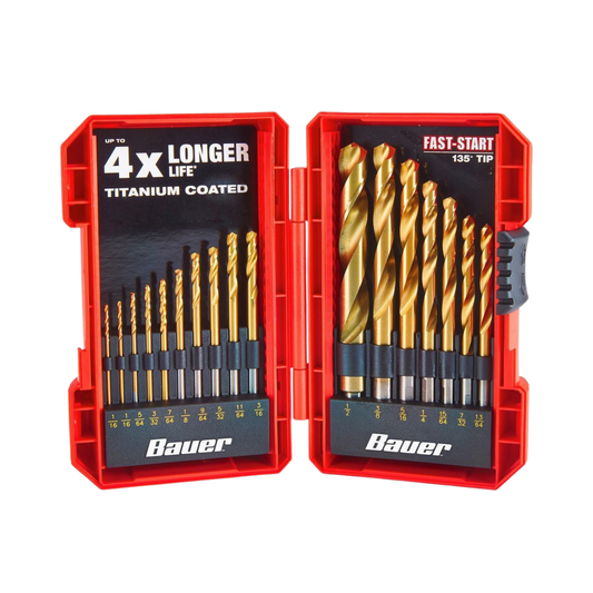 BAUER 17-PIECE TITANIUM DRILL BIT SET