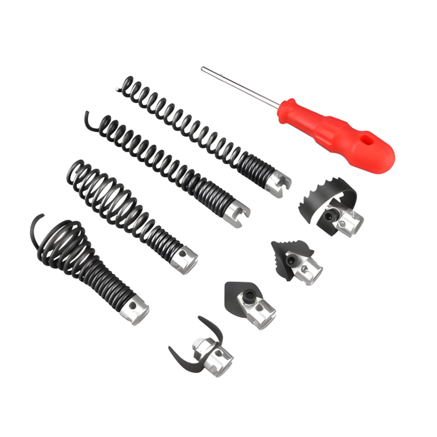 9-PIECE DRAIN SNAKE ACCESSORY KIT FOR HEAVY-DUTY CABLES