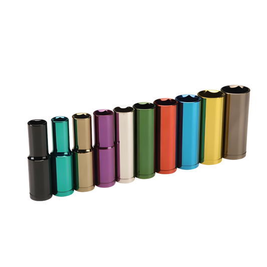 JUEGO DE DADOS PROFUNDOS CODIFICADOS POR COLORES SAE DE ½” PITTSBURGH, 10 PIEZAS