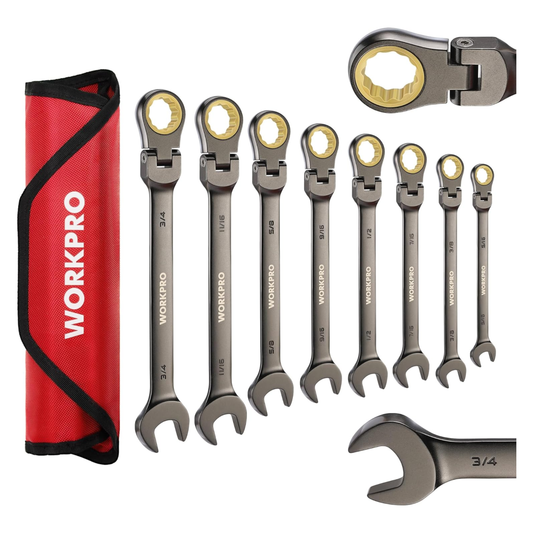 WORKPRO SAE Combination Wrench Set, 9-piece