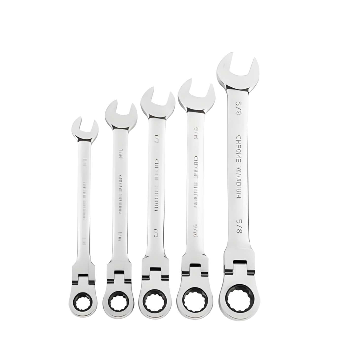 JUEGO DE LLAVES COMBINADAS DE TRINQUETE SAE DE CABEZA FLEXIBLE PITTSBURGH, 5 PIEZAS