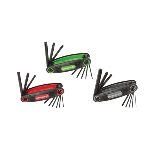 PITTSBURGH FOLDING HEX KEY SET SAE/METRIC/STAR