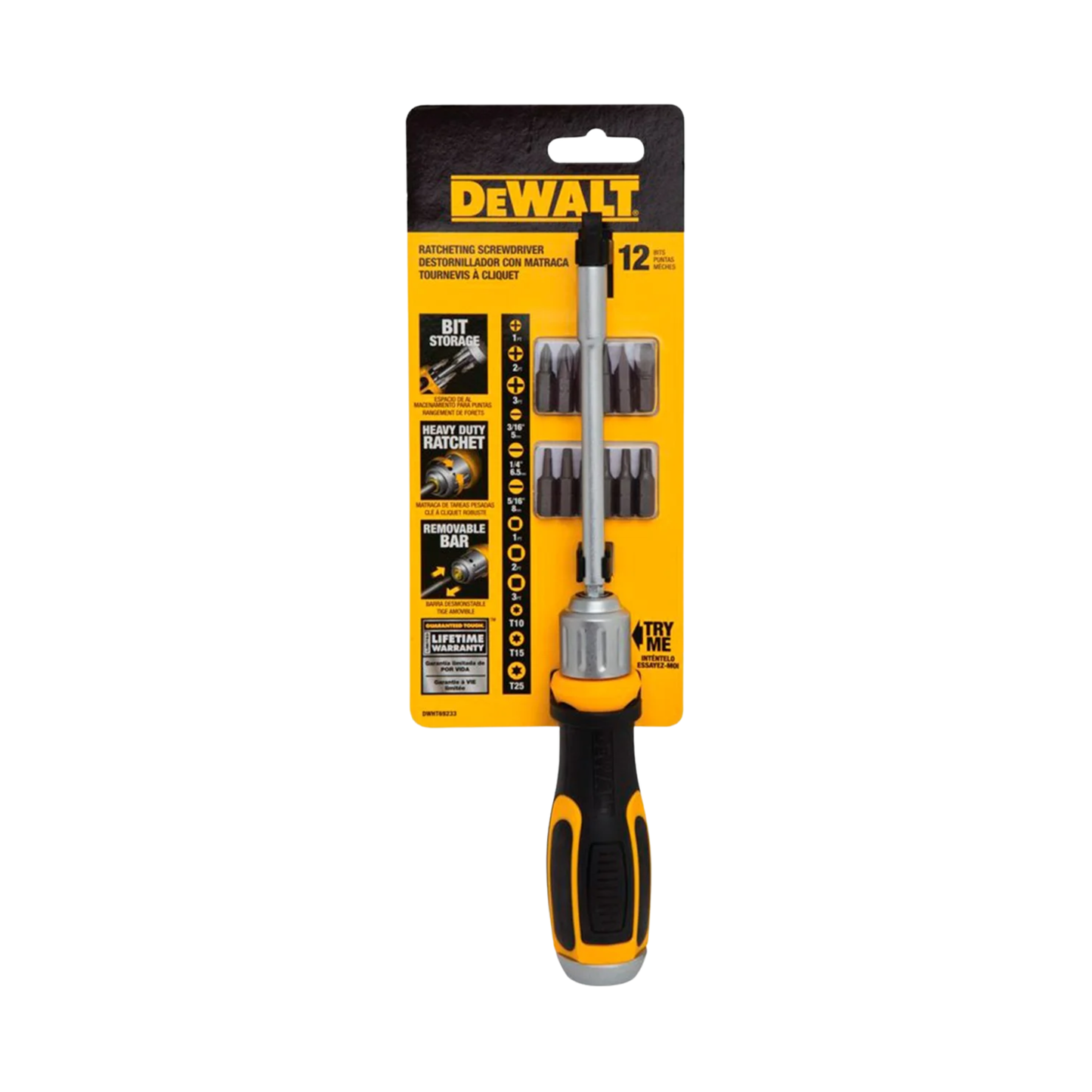 DESTORNILLADOR CON MATRACA DEWALT DWHT69233, 12 PIEZAS