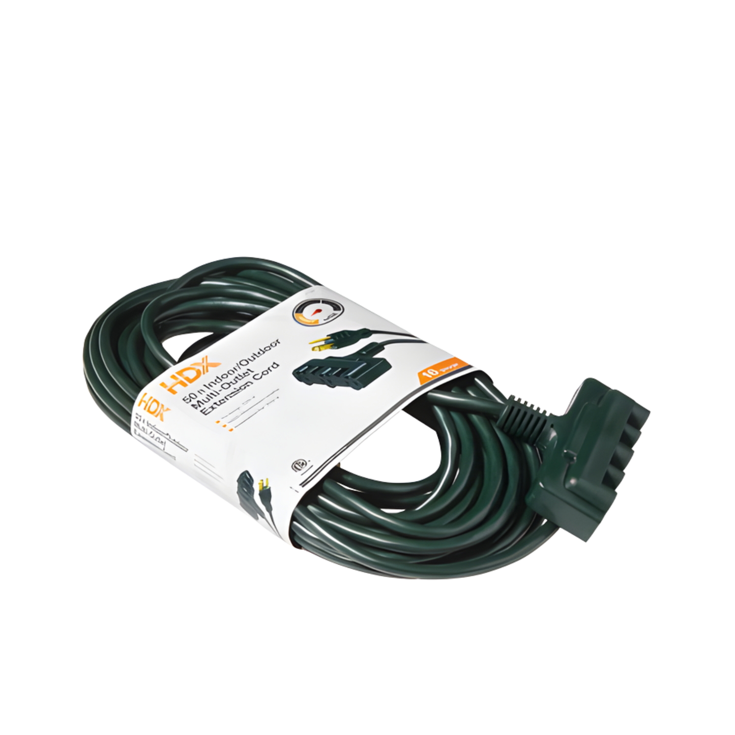 HDX EXTENSION CORD, 16/3 50 FT GREEN