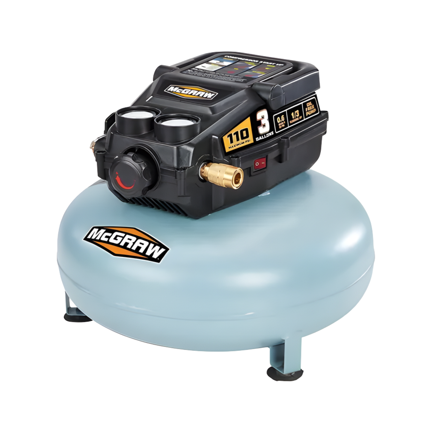 COMPRESOR DE AIRE ELÉCTRICO DE 3 GALONES MCGRAW, 1/3 HP, 2.6 CFM