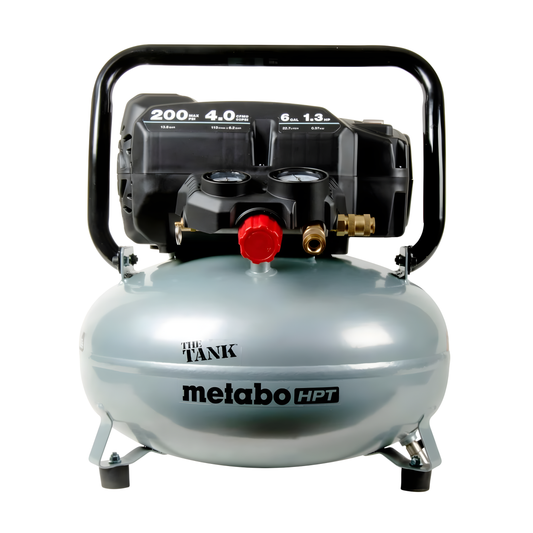 METABO HPT AIR COMPRESSOR, 6 GALLON, 1.3 HP, 4.0 CFM
