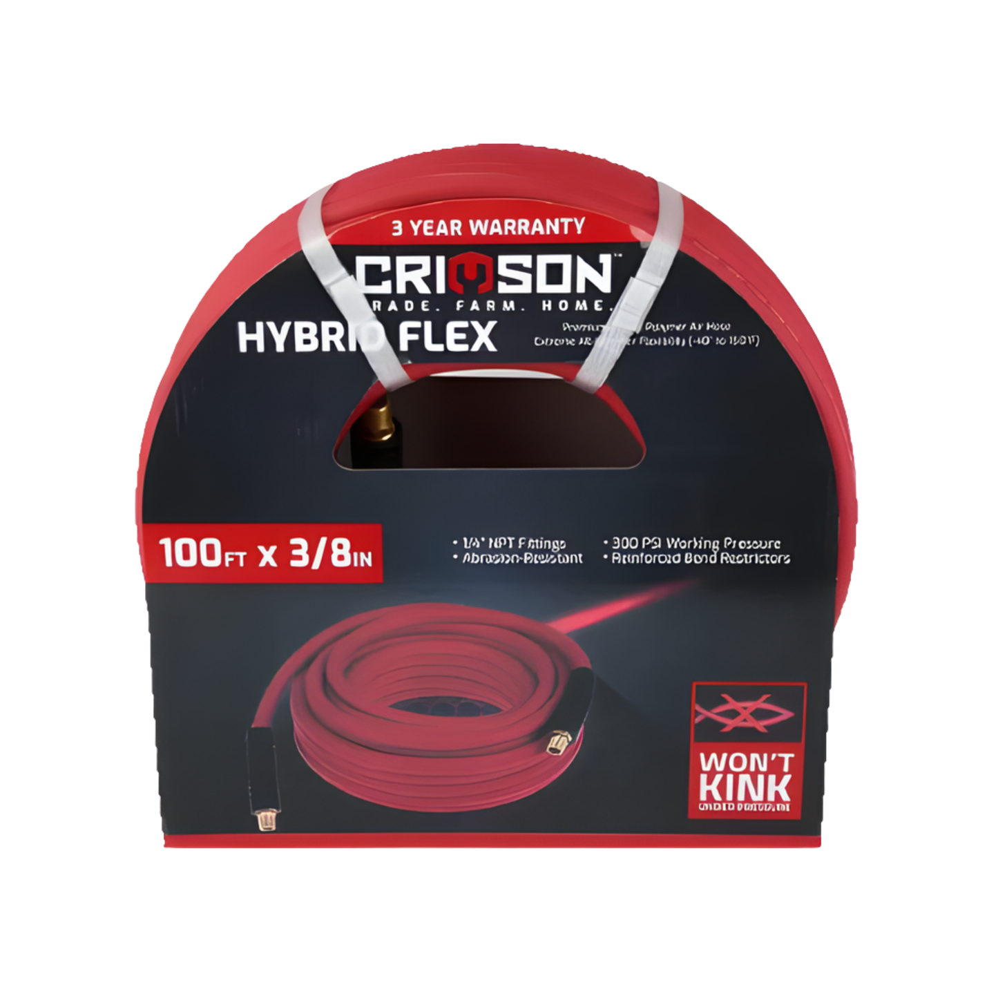 AIR COMPRESSOR HOSE 3/8" X 100 FEET CRIMSON