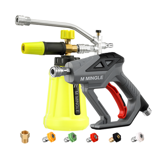 HIGH PRESSURE WASHER GUN, SNOW FOAM LANCE, MMINGLE DUAL CONNECTOR ATTACHMENT, 4000 PSI