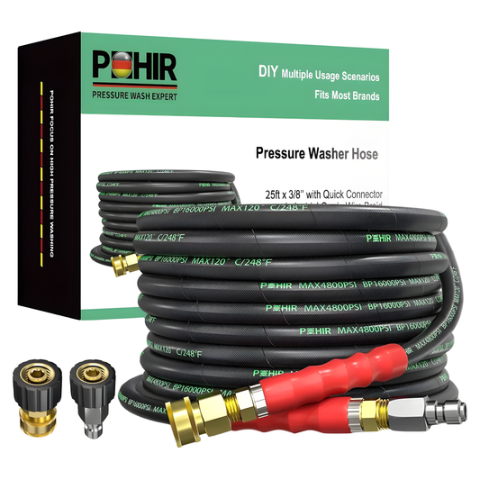 HOSE R2, DOUBLE MESH 25 FT X 3/8” POHIR, 4800 PSI